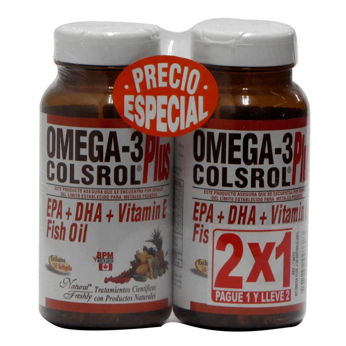 NATURAL FRESHLY - Colsrol Plus Omega 3 Frasco X 100 Kit 2X1