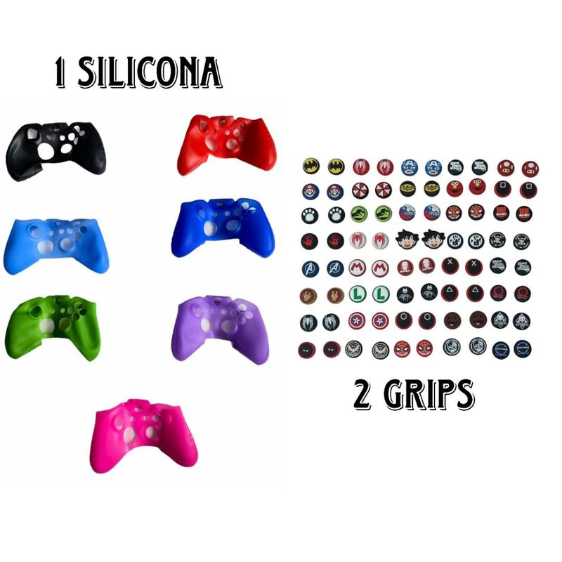 GENERICO - Protector Funda Silicona Unicolor + 2 Grips Para Control Xbox One