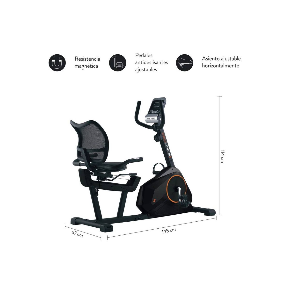 ULTIMATE FITNESS - Bicicleta Estática R200 Pro Mágnetica..