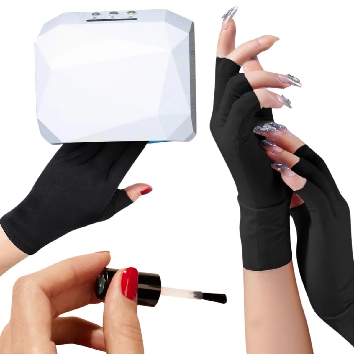 GENERICO - Guantes Protectores Lámpara UV Uñas Evita Manchas Arrugas