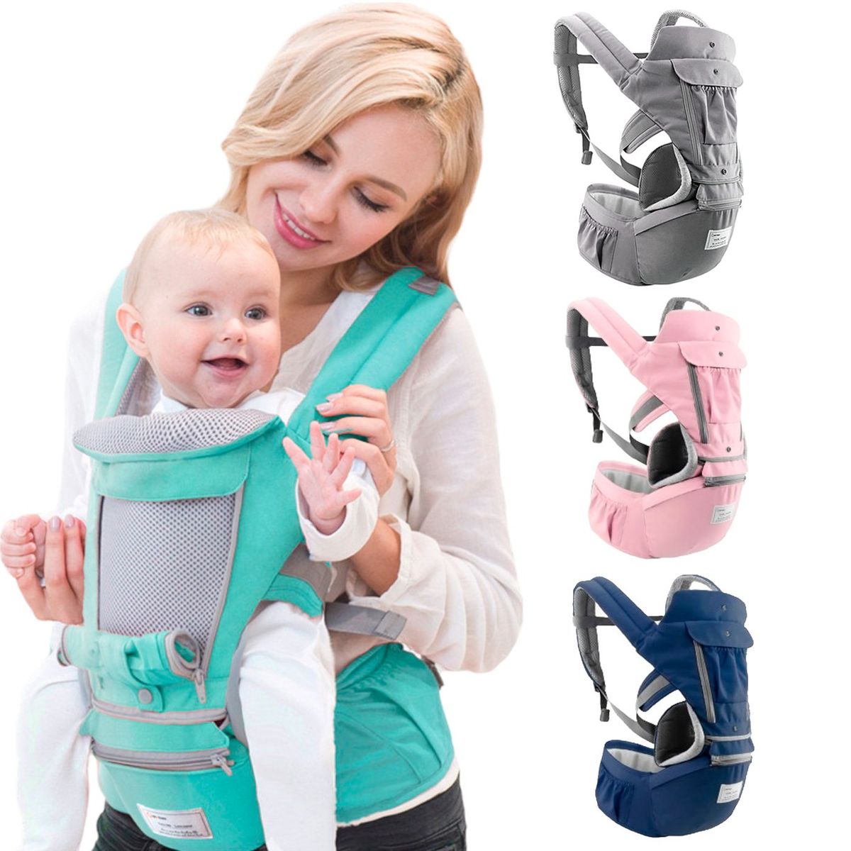 BEBE - Cargador para bebes ergonómico de silla canguro fino Azul
