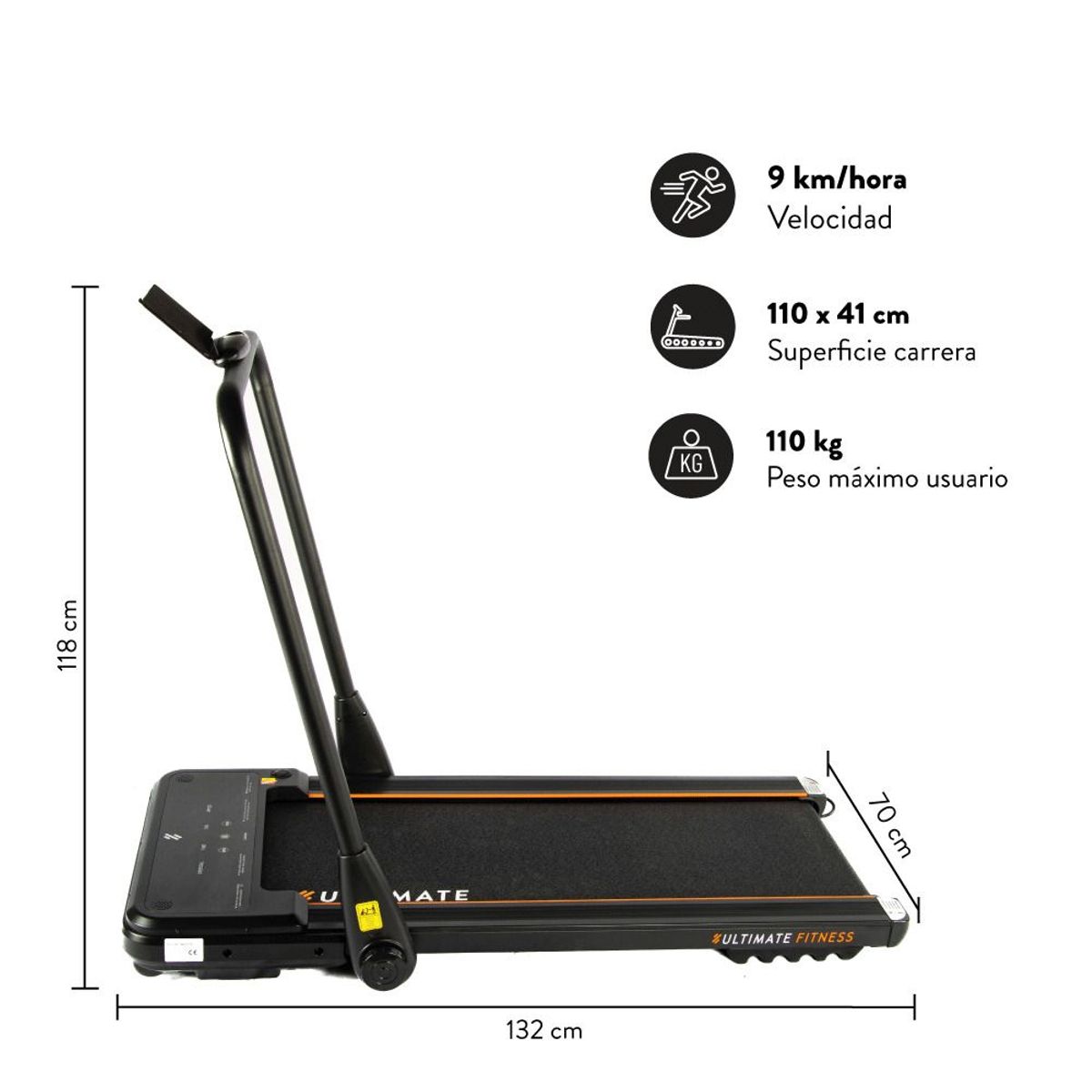 ULTIMATE FITNESS - Caminadora Trotadora Eléctrica E90 Fold..
