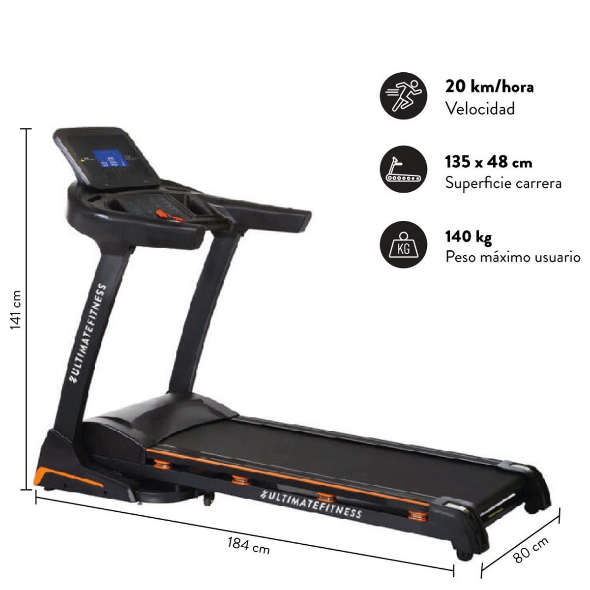 ULTIMATE FITNESS - Caminadora Trotadora Eléctrica E600 Elite..