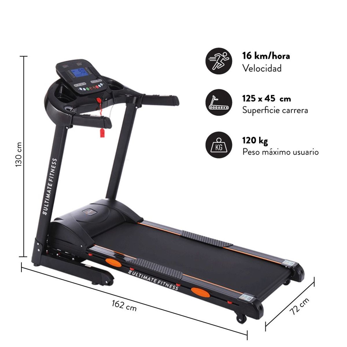 ULTIMATE FITNESS - Caminadora Trotadora Eléctrica E510 Elite..