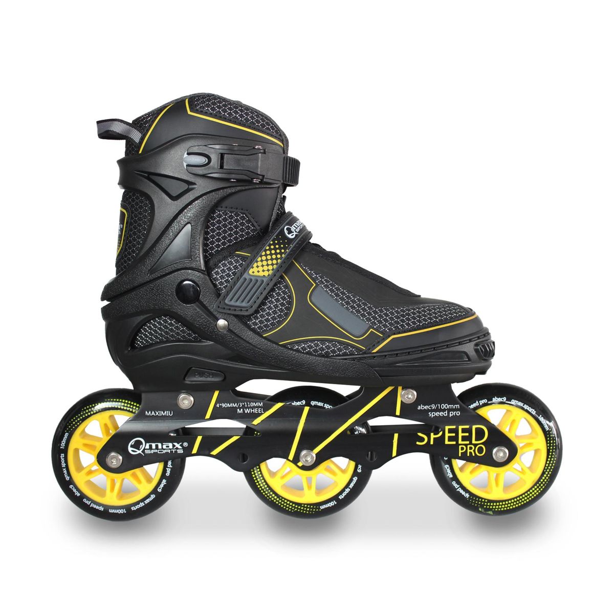 QMAX - Patines en Linea Semiprofesionales  Ajustables Speed QMAX Amarillo 39-42