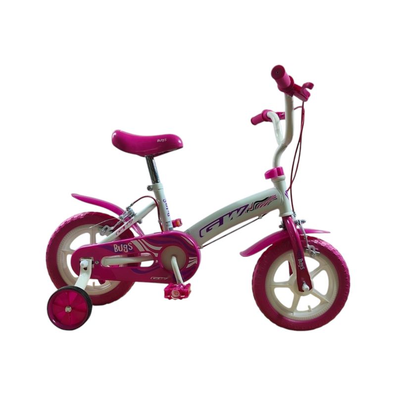 GW - Bicicleta Infantil GW Bugs Con Auxiliares Rin 12 Blanco