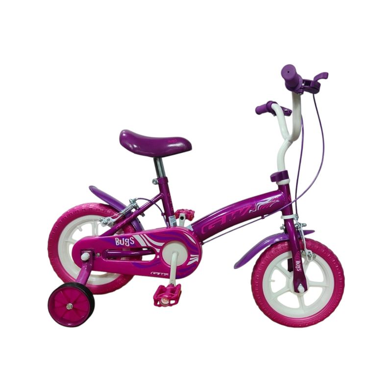 GW - Bicicleta Infantil GW Bugs Con Auxiliares Rin 12 Morada
