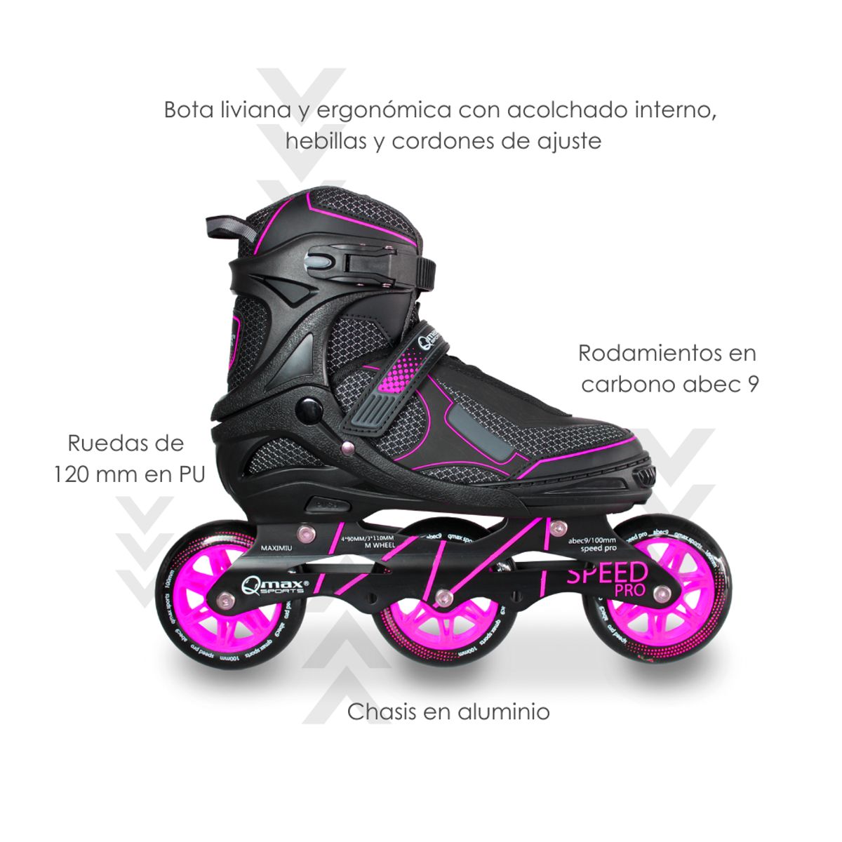 QMAX - Patines Semiprofesionales en Linea Ajustables Speed Qmax 39-42