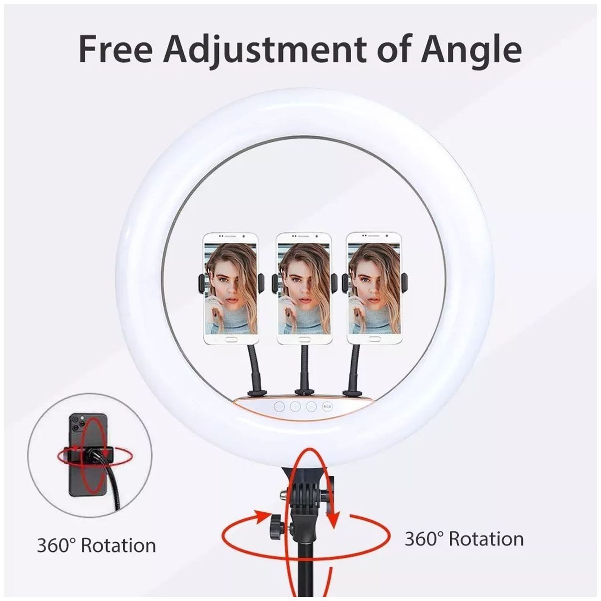 ONE PIXEL - Aro De Luz Led Flash 45 Cm Fotografía Selfie Con Trípode