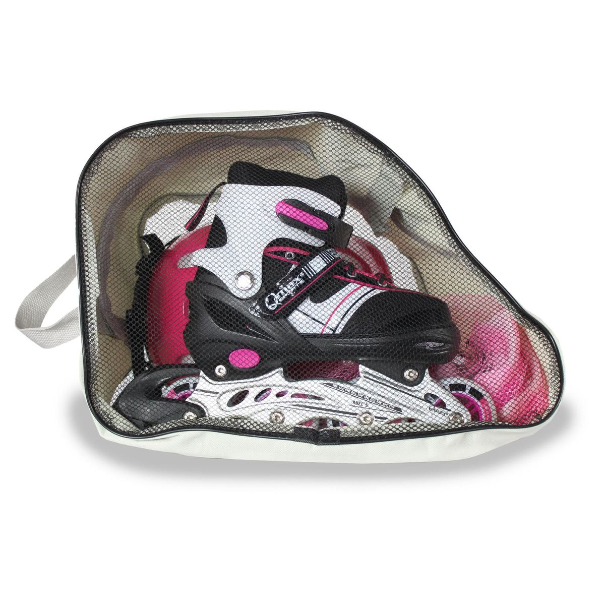 QMAX - Patines en linea Ajustables con Kit de Protección Niñas - Rosa 33-36