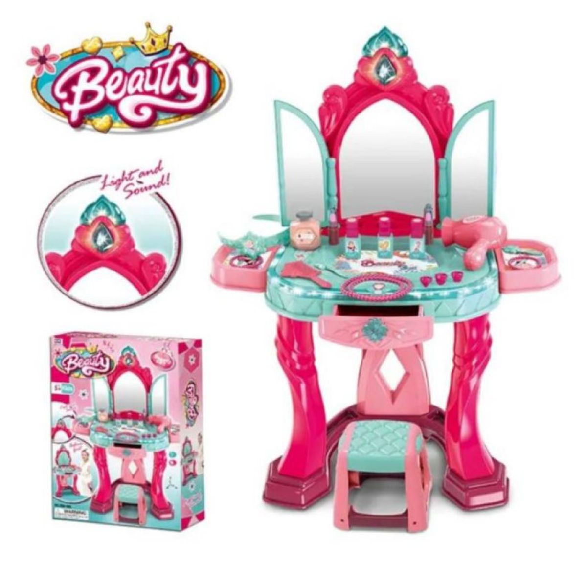 GENERICO - Tocador Peinador Silla Taburete Castillo Maquillaje