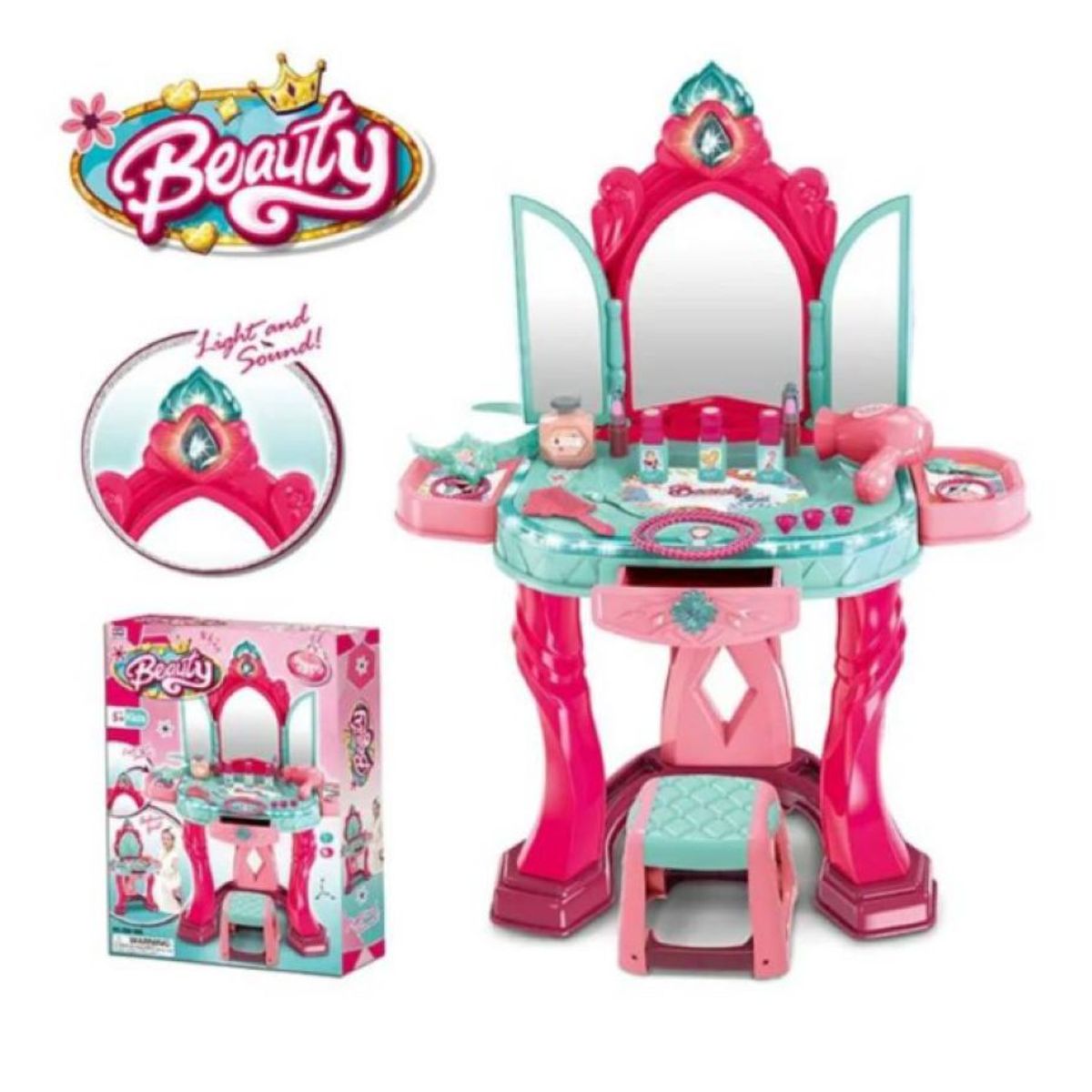 GENERICO - Tocador Peinador Silla Taburete Castillo Maquillaje