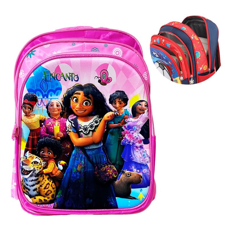 MULTIPLACE COLOMBIA - Morral escolar para niños de encanto  grande 3 compartimentos