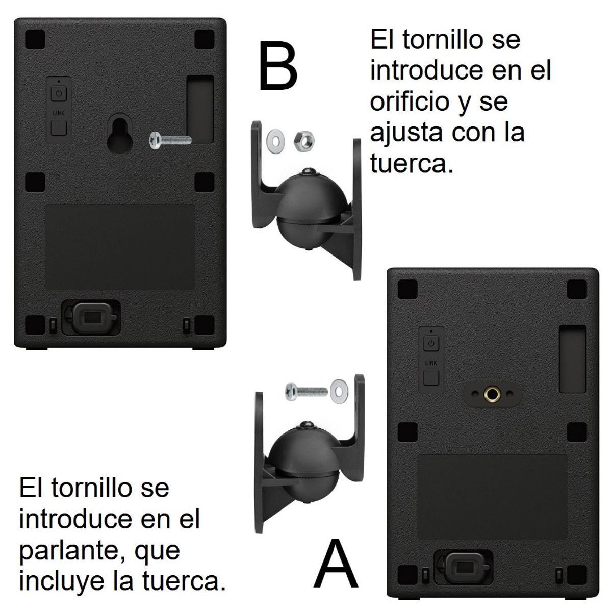 GENERICO - Soporte X 2 Para Parlantes De Teatro En Casa Brackets For Home Theater