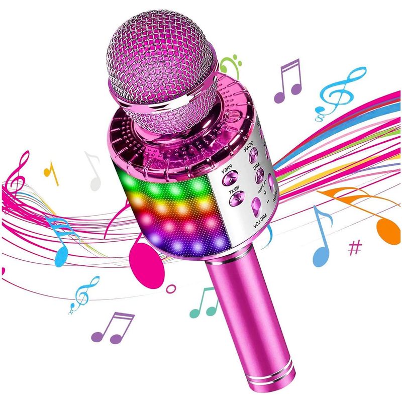 MULTIPLACE COLOMBIA - Microfono karaoke para niños bluetooth amplificador Rosado