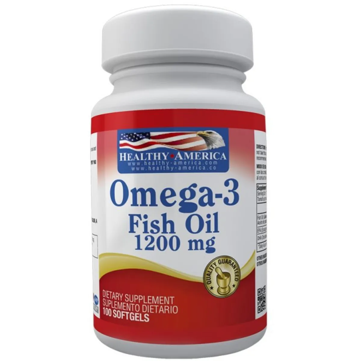 HEALTHY AMERICA - Omega 3 fish oil 1200mg 100 cápsulas healthy america