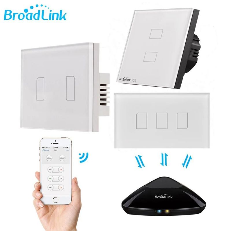 BROADLINK - Interruptor Táctil Doble Wi-fi, Domótica Broadlink Tc3 - 2