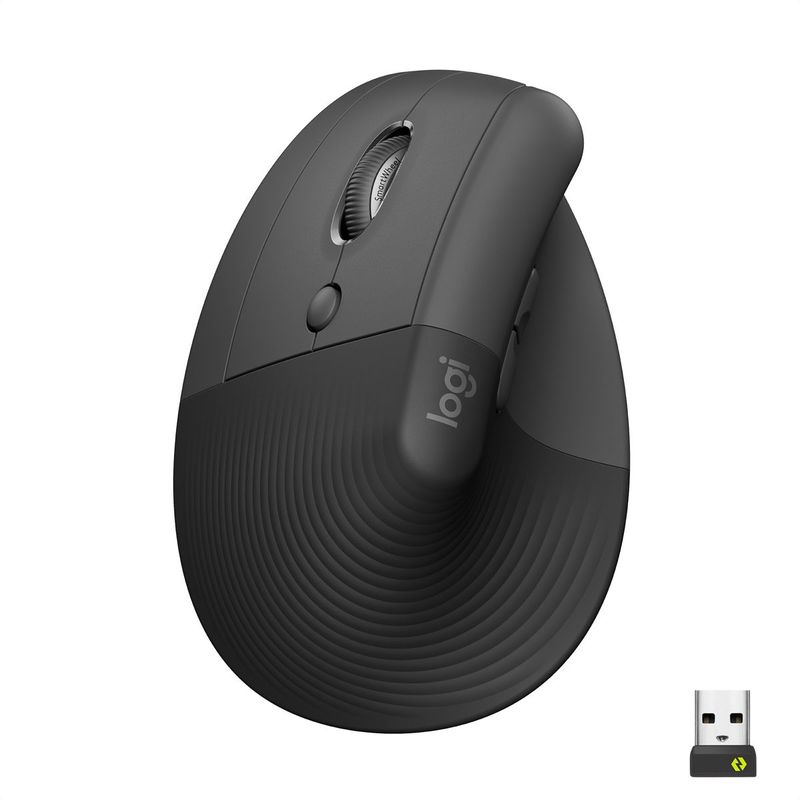 LOGITECH - Mouse Ergonómico Avanzado Logitech Lift Vertical  Zurdo Grafito Left