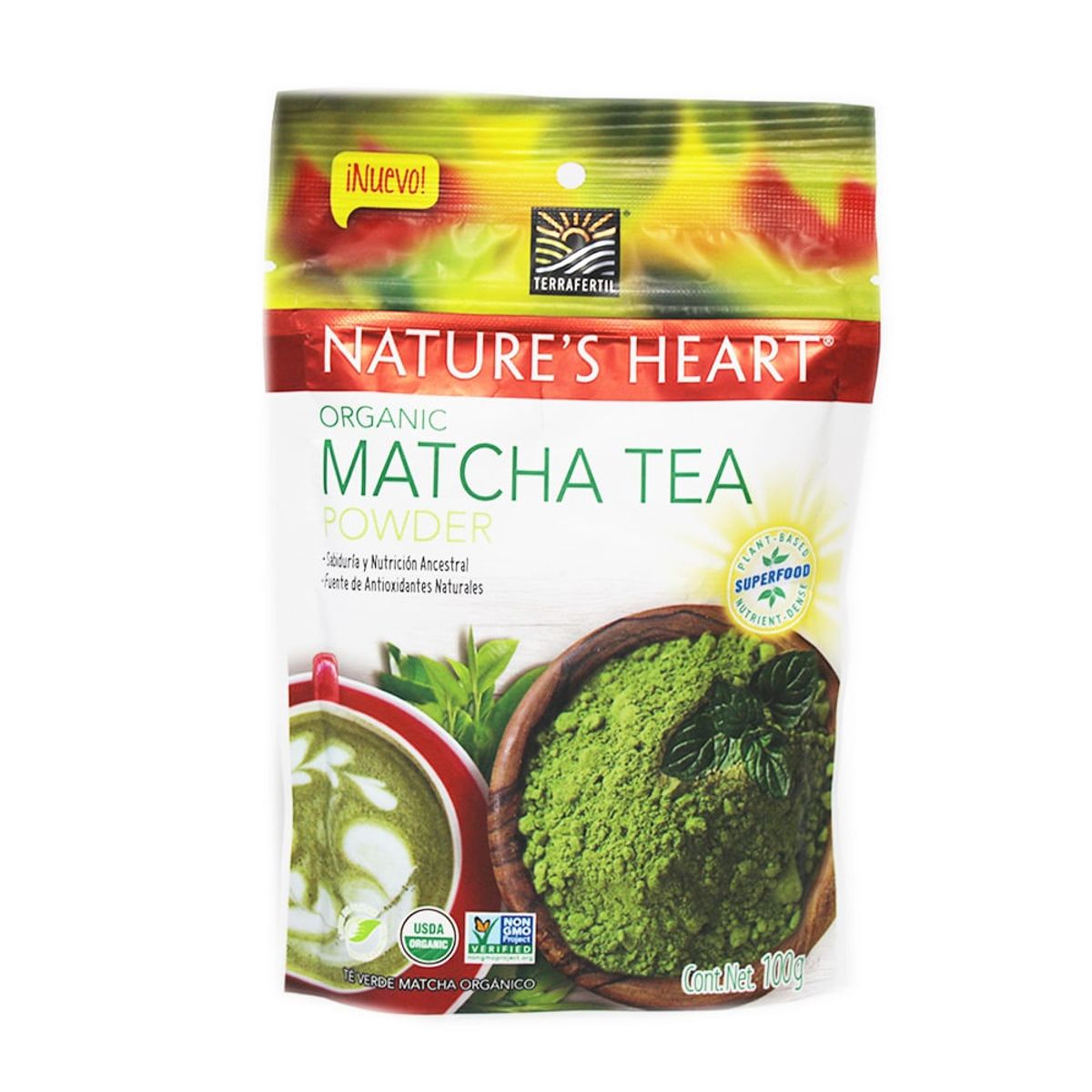 NATURES HEART - Te Verde Matcha Organic Natures Heart X 100G