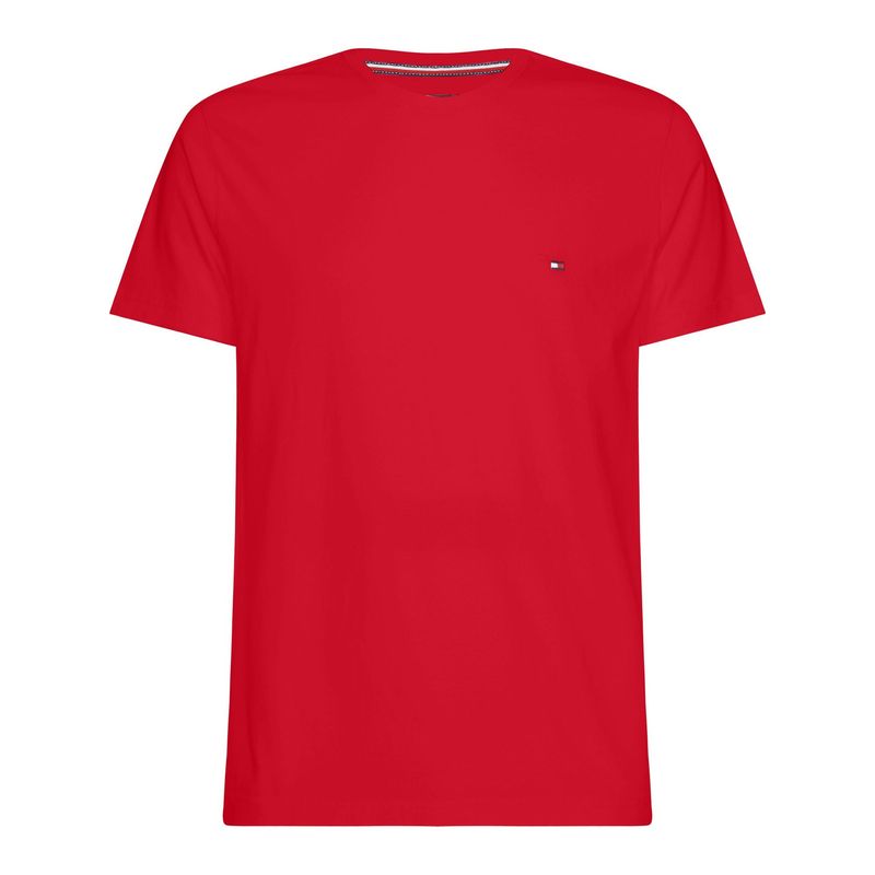 TOMMY HILFIGER - Camiseta Manga Corta Rojo Slim Fit Esencial En Algodón Tommy Hilfiger