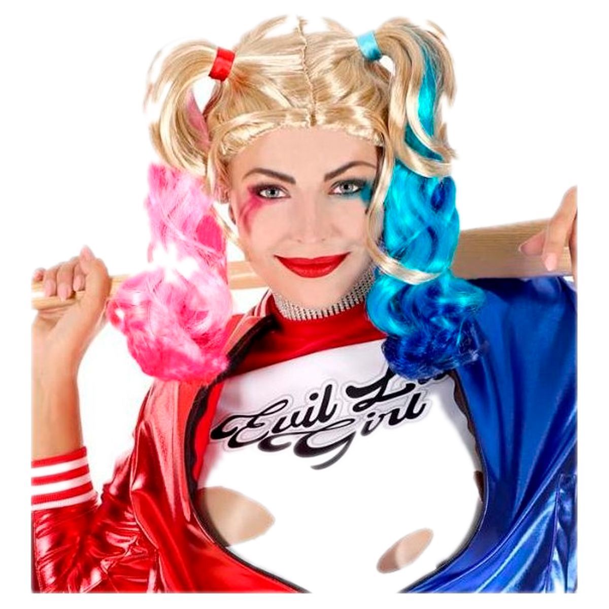 GENERICO - Peluca Harley Quinn Escuadrón Suicida Disfraz