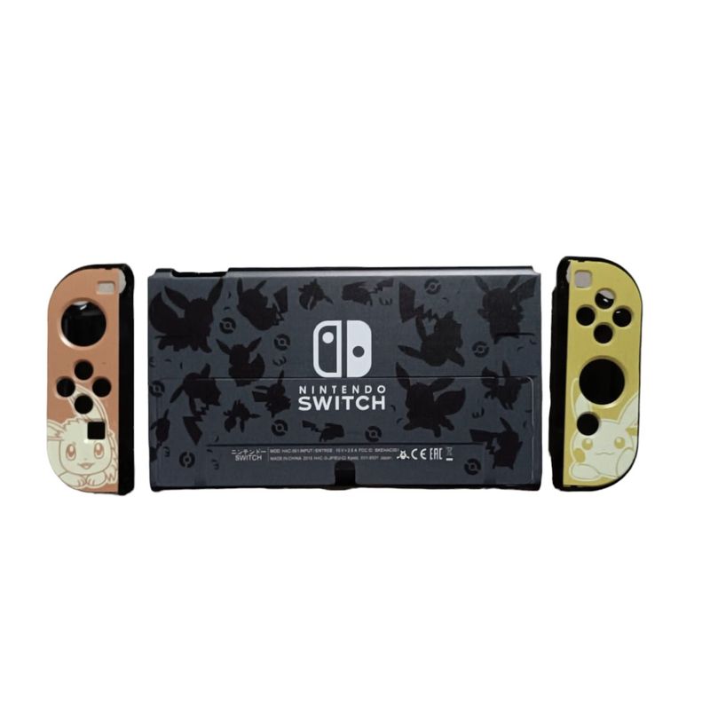 GENERICO - Acrilico Protector De Diseño Pok Negro Para Switch Oled