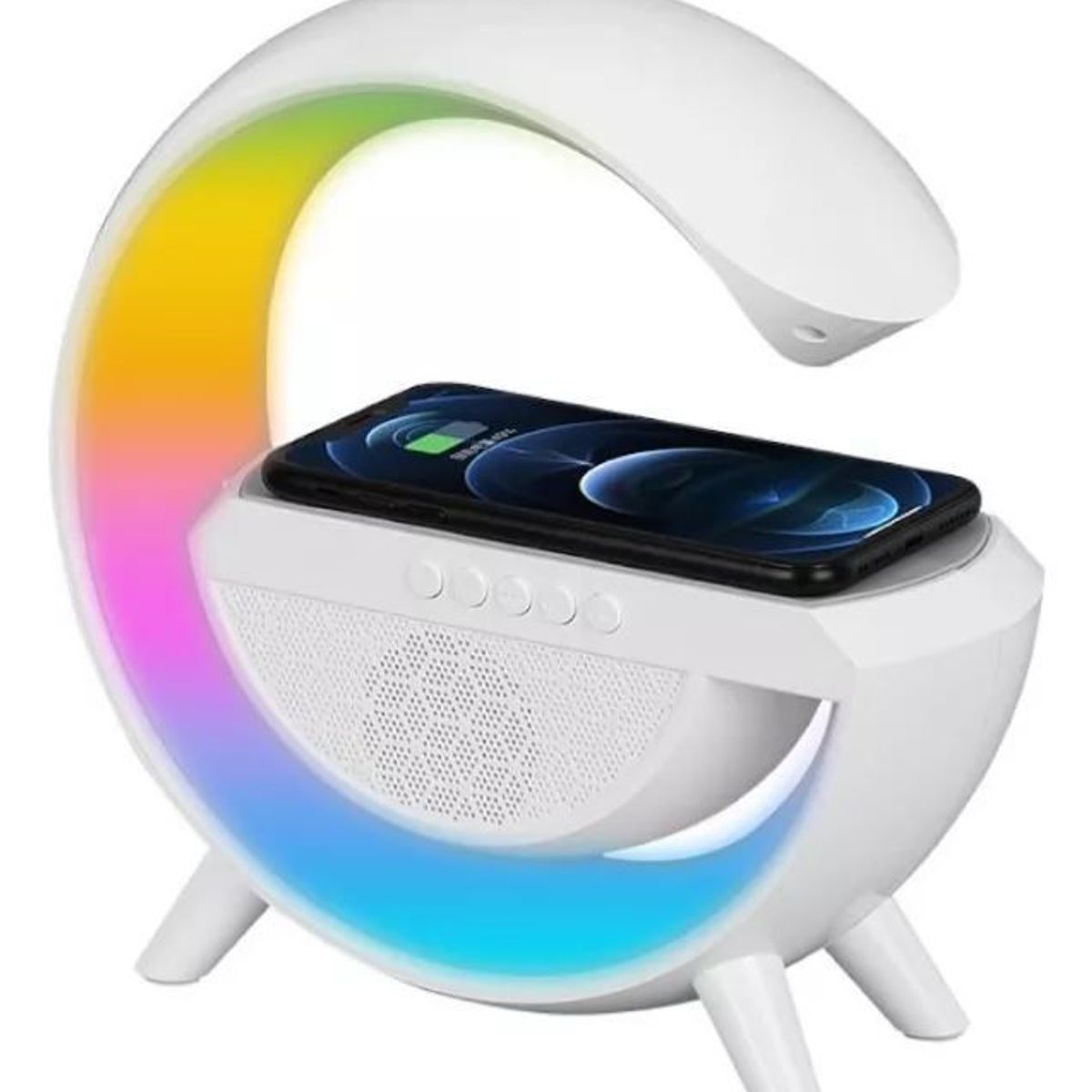 SHENGKE - Parlante Bluetooth 3 En 1 Cargador Inalámbrico Y Lámpara Rgb
