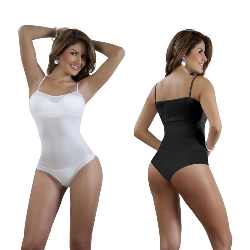 ITALIANA - Bodies Moldeadores Tiras Delgadas Tipo Verano  Negro Y Blanco en duo