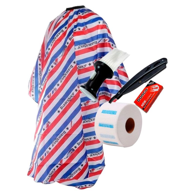 GENERICO - Capa Barbero  Barbera  Papel Cuellero  Sacudidor Talquera