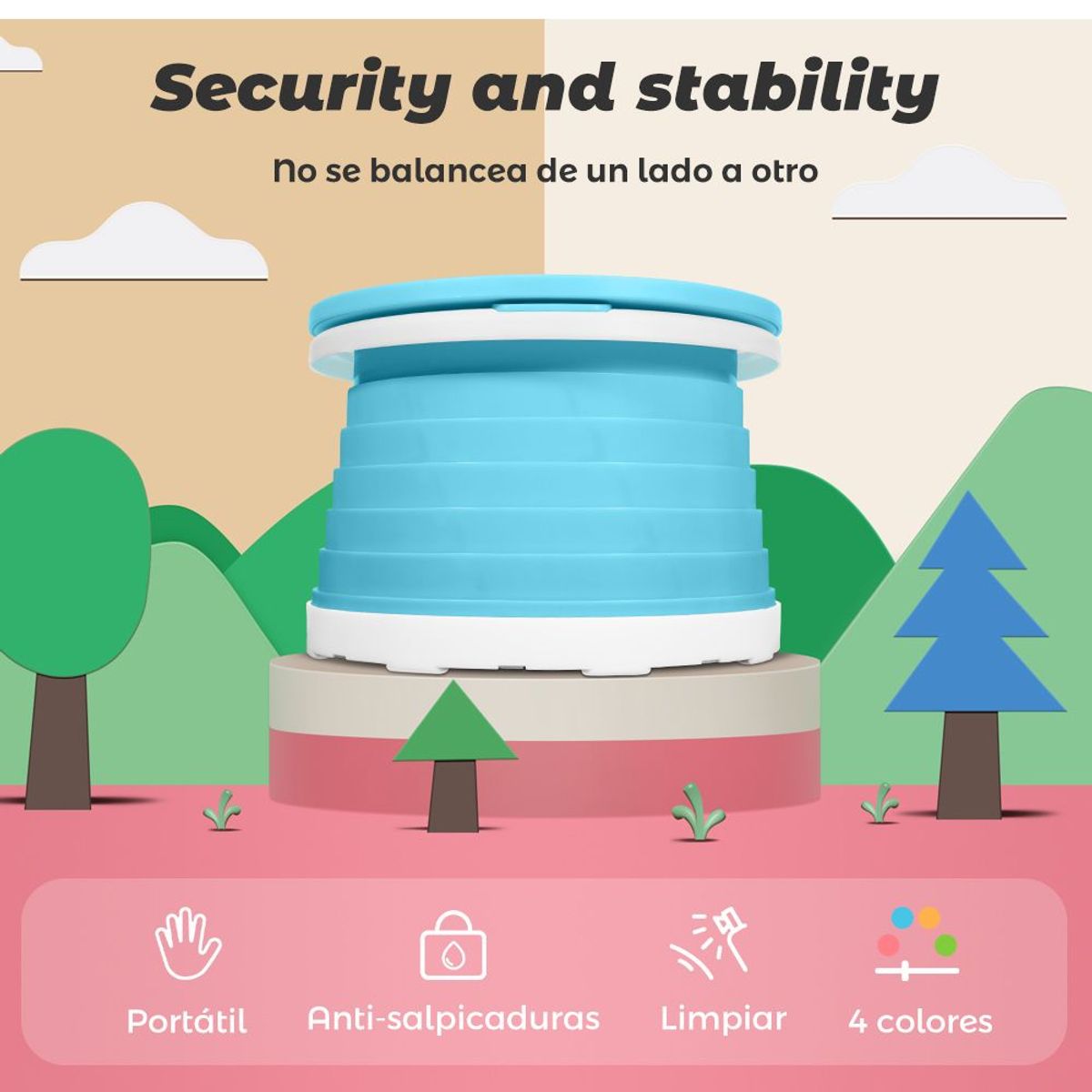 CARER SPARK - Aseo Infantil Orinal Portátil Orinal De Viaje Plegable Niños