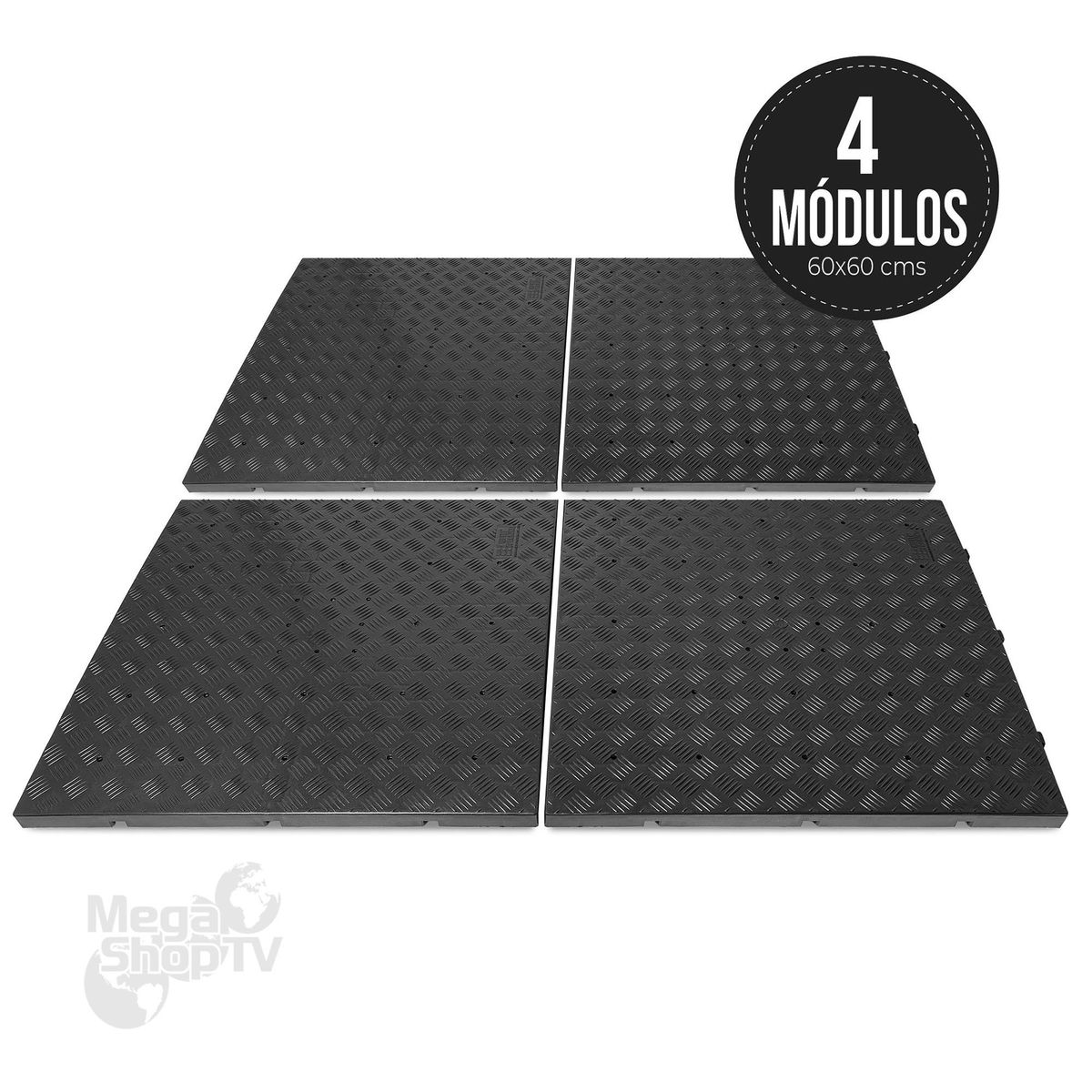 ENERGY PLUS - Set X4 Estibas plásticas lisas modulares 60X60cm Cap. 500 KG