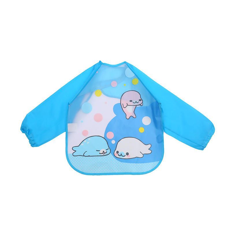 GENERICO - 2 Delantal Con Mangas Para Niños Bebes - Azul Delfin