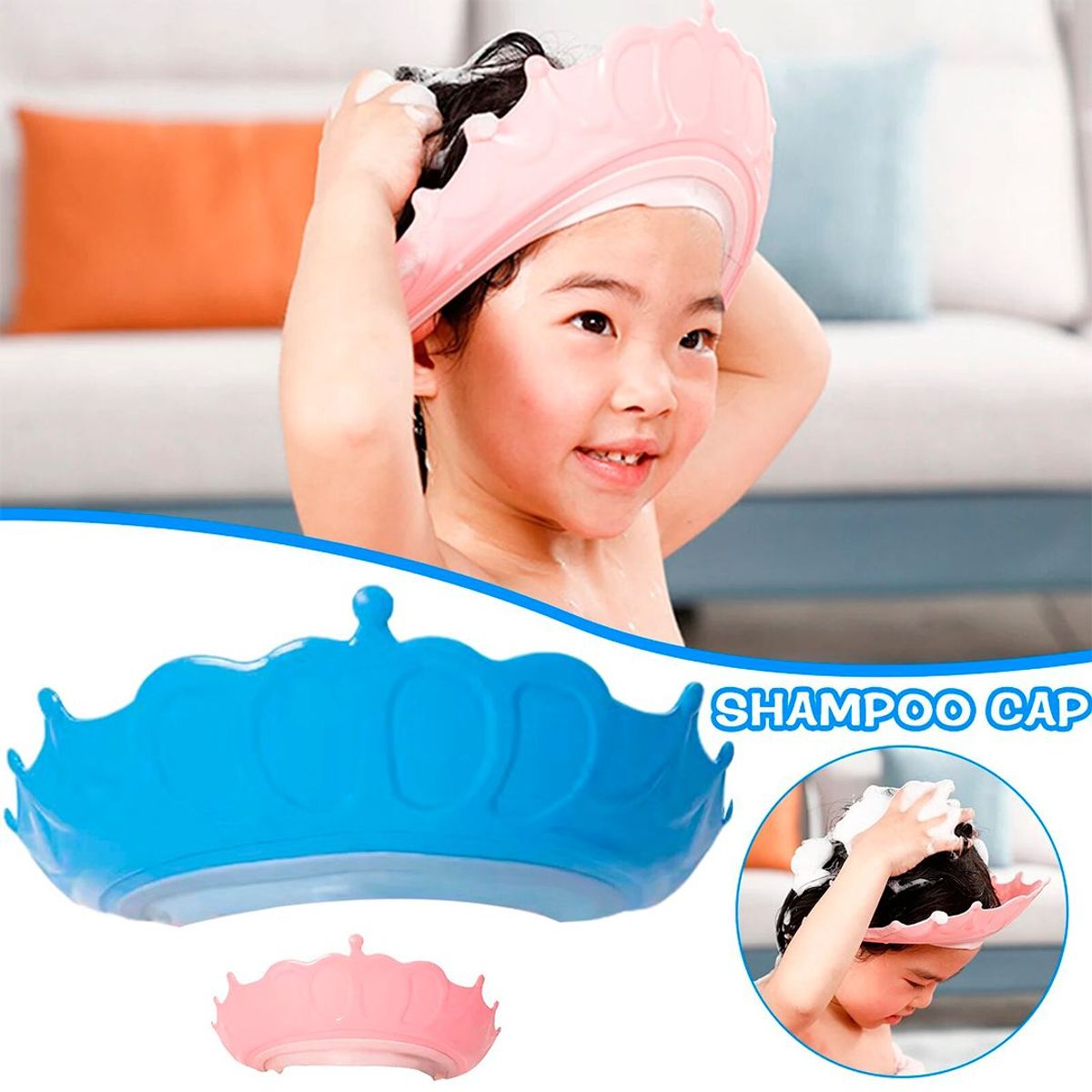 IMPORTADORA MAKA - Gorro Visera De Ducha Para Baño Bebé En Silicona Ajuste.
