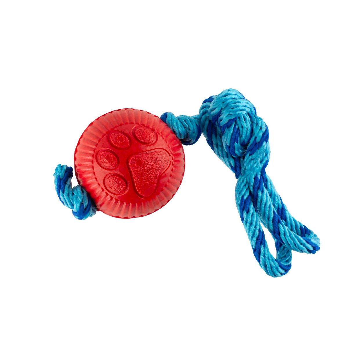 ENERGY PLUS - Juguete pelota y cuerda resistente para perros medianos Rojo