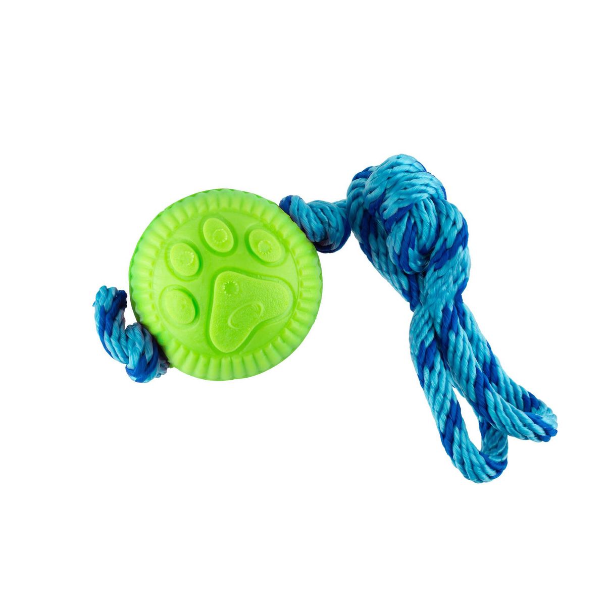 ENERGY PLUS - Juguete pelota y cuerda resistente perros medianos Verde