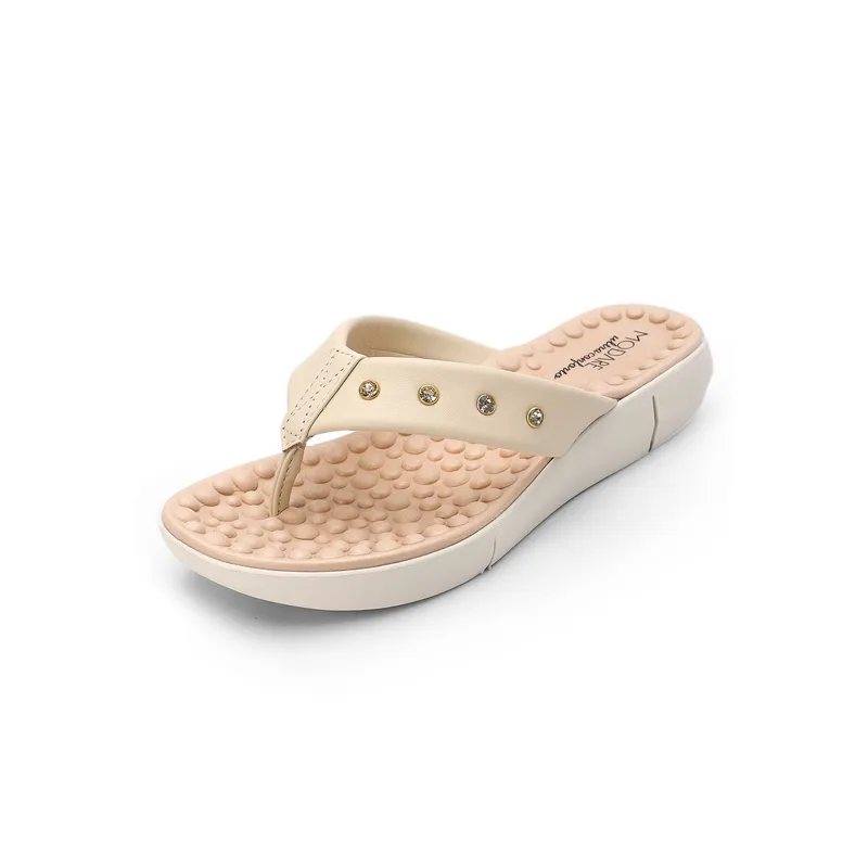 MODARE - Sandalia Tacón Corrido Crema-Marfil-Dorado MODARE