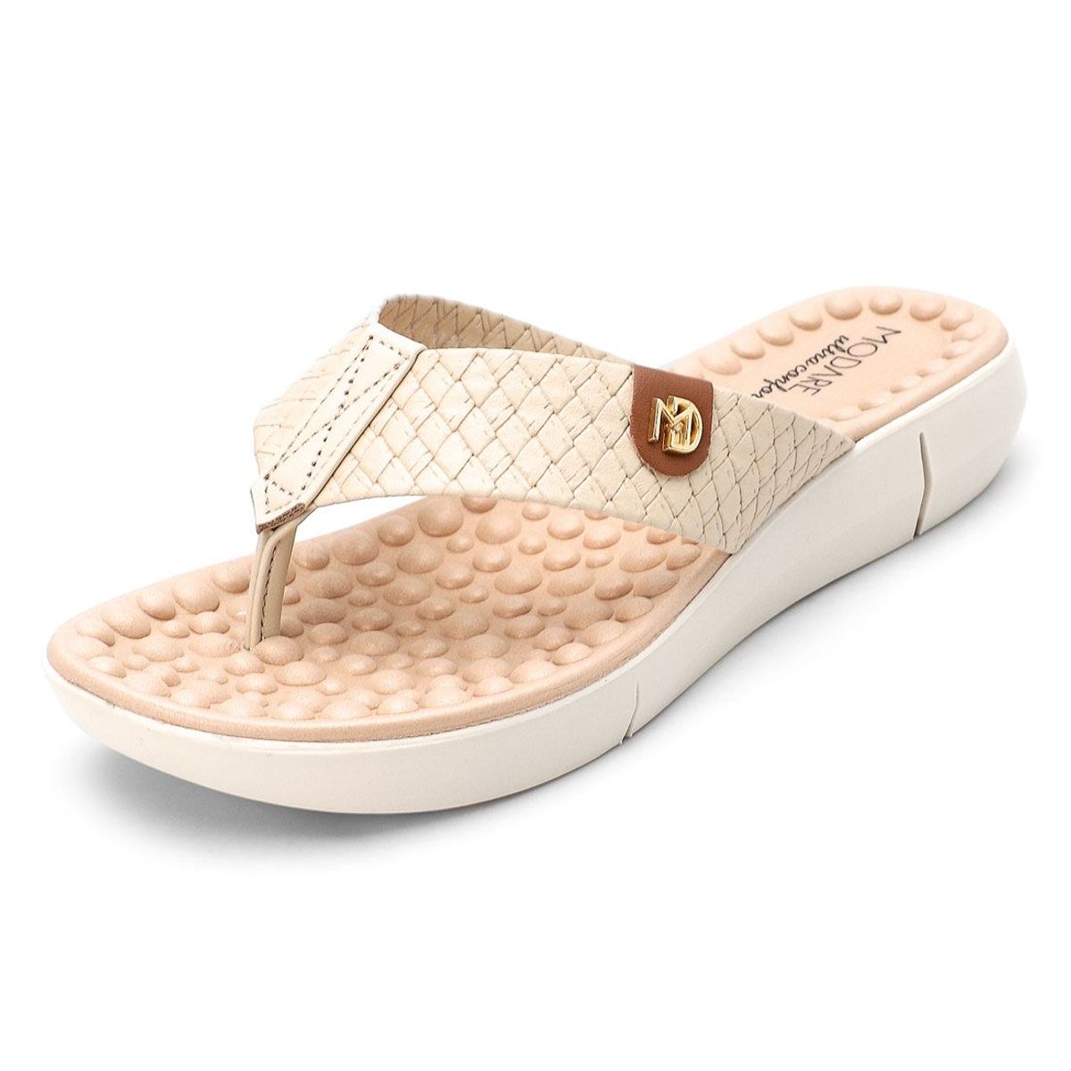 MODARE - Sandalia Tacón Corrido Crema-Blanco MODARE