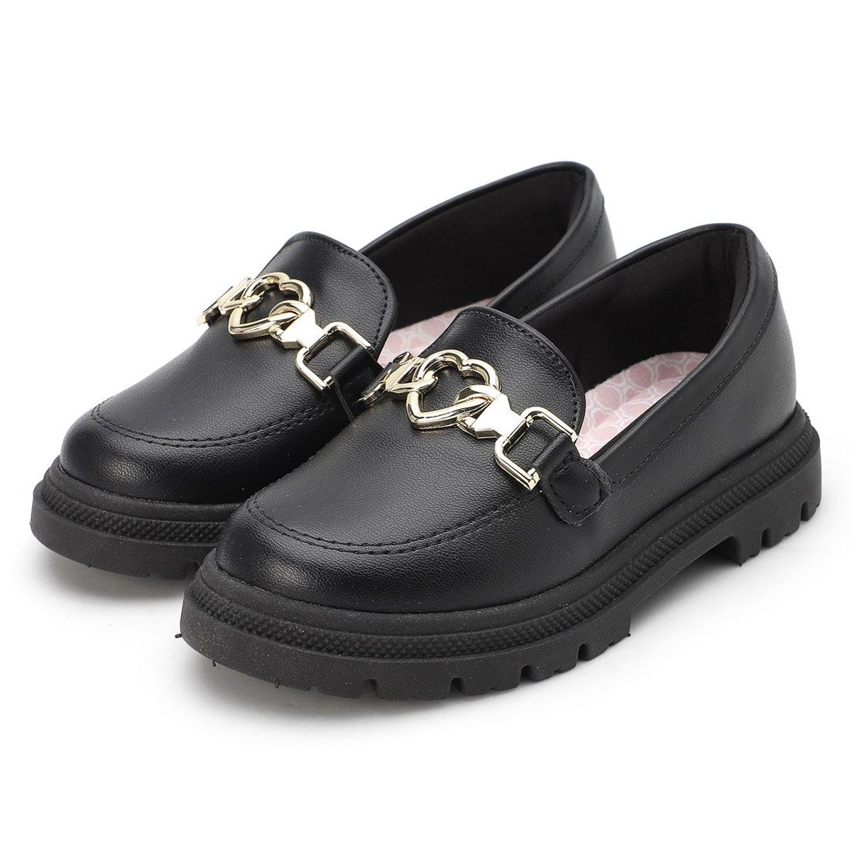 MOLEKINHA - Mocasín Chunky Negro-Dorado Molekinha