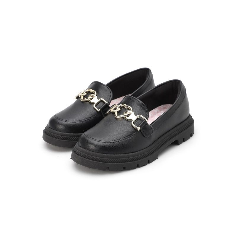 MOLEKINHA - Mocasín Chunky Negro-Dorado Molekinha