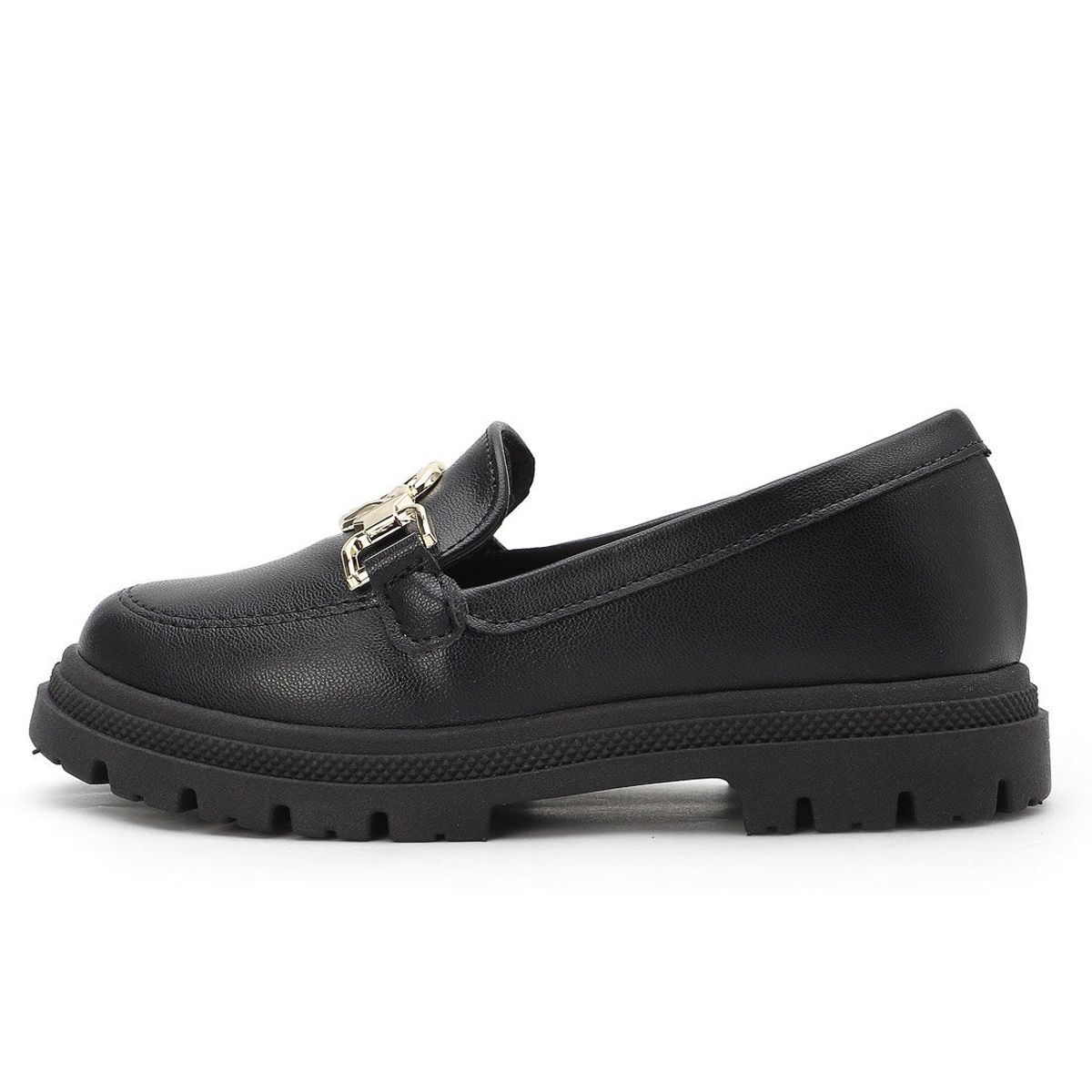 MOLEKINHA - Mocasín Chunky Negro-Dorado Molekinha