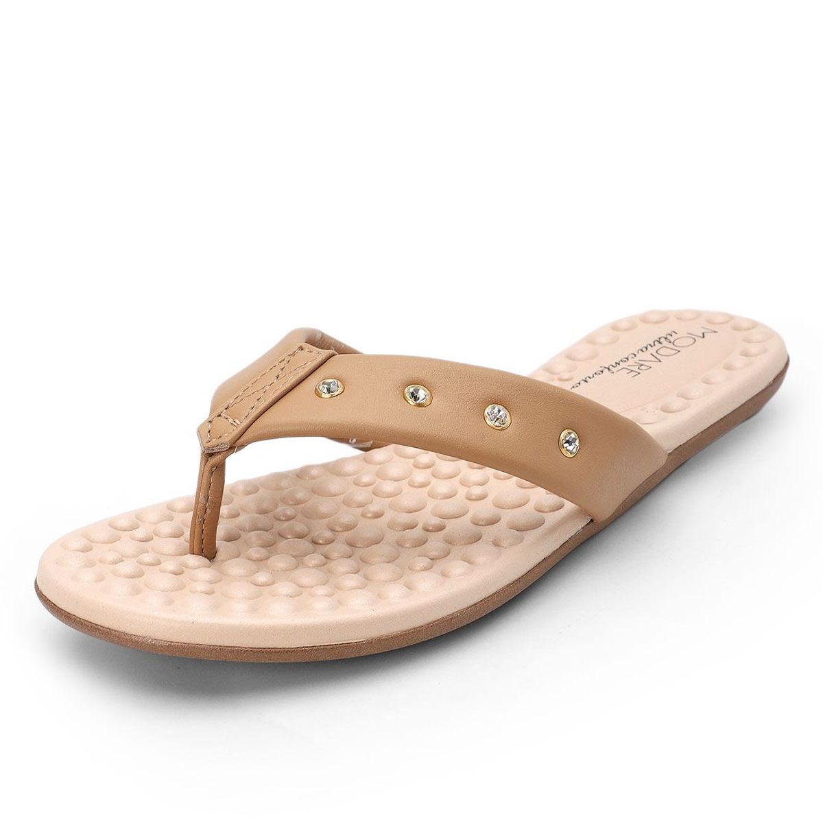 MODARE - Sandalia Plana Café-Dorado MODARE