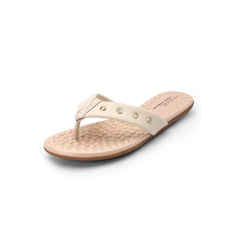 MODARE - Sandalia Plana Crema-Dorado MODARE