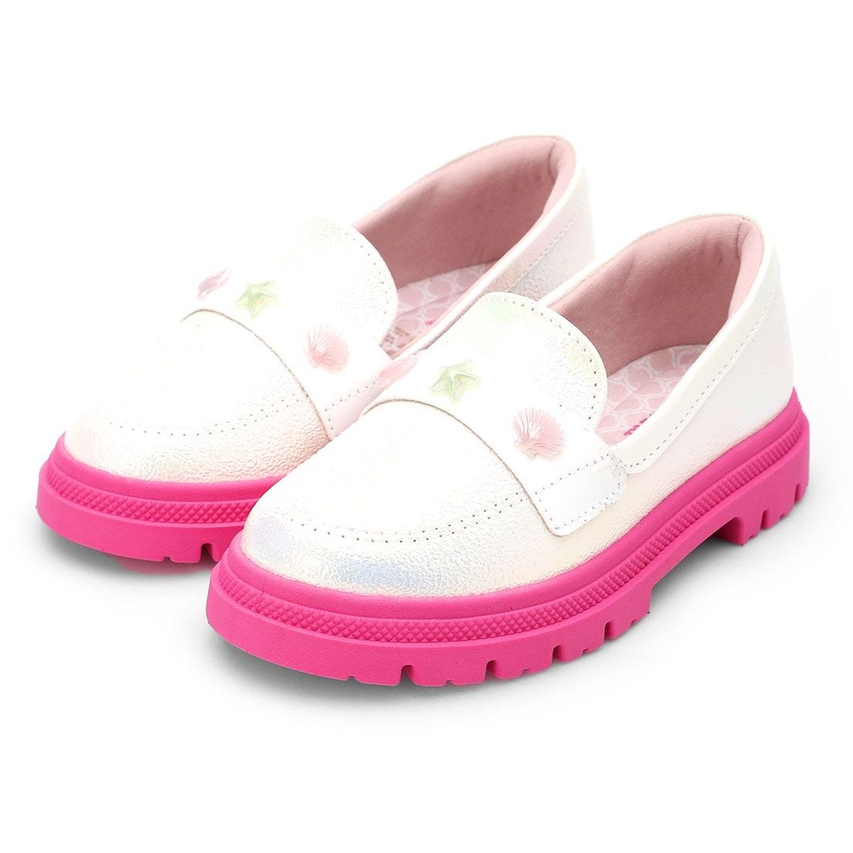MOLEKINHA - Mocasín Chunky Blanco-Tornasol-Magenta Molekinha