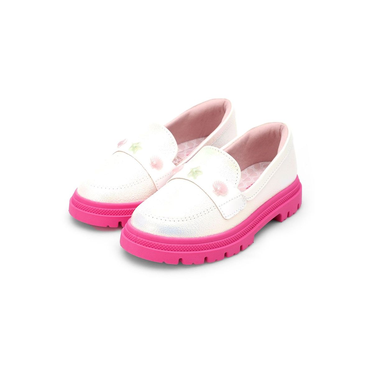 MOLEKINHA - Mocasín Chunky Blanco-Tornasol-Magenta Molekinha