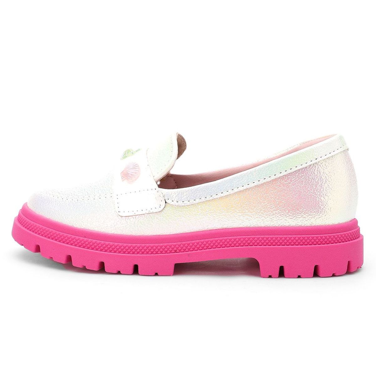 MOLEKINHA - Mocasín Chunky Blanco-Tornasol-Magenta Molekinha
