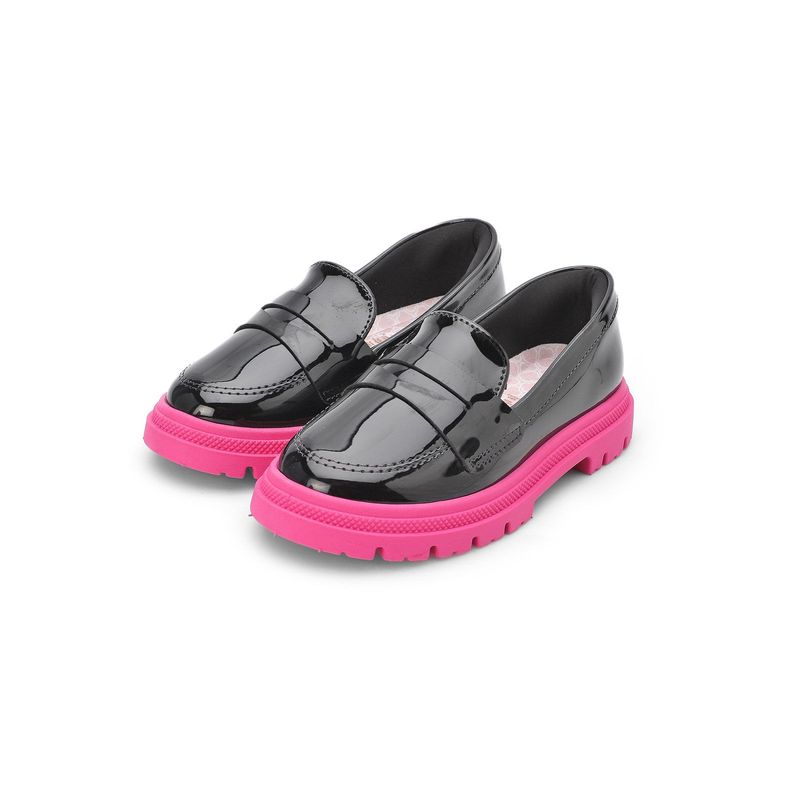 MOLEKINHA - Mocasín Chunky Negro-Magenta Molekinha