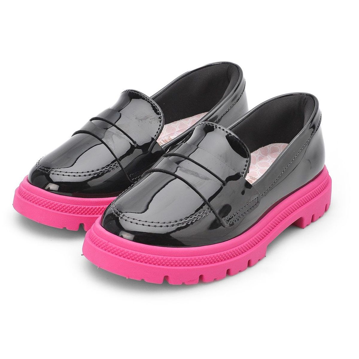 MOLEKINHA - Mocasín Chunky Negro-Magenta Molekinha