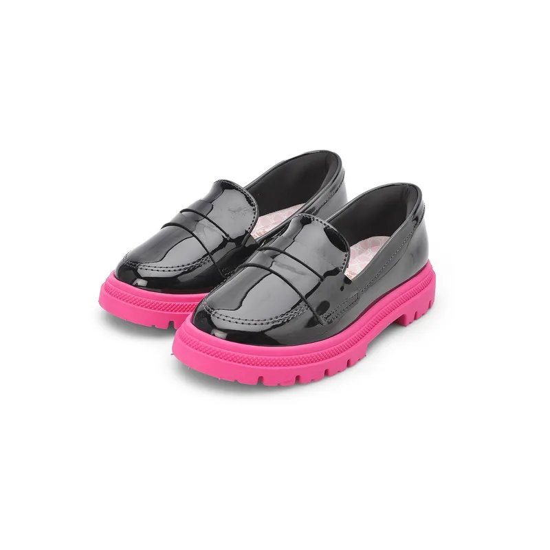 MOLEKINHA - Mocasín Chunky Negro-Magenta Molekinha
