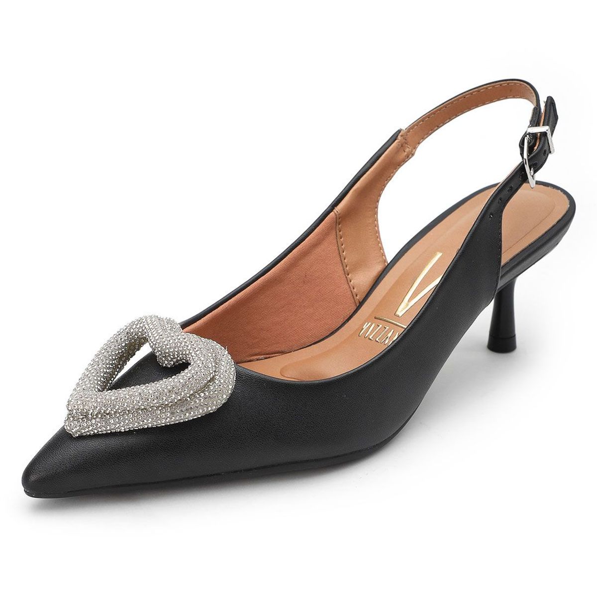 VIZZANO - Tacón Medio Negro-Plateado Vizzano