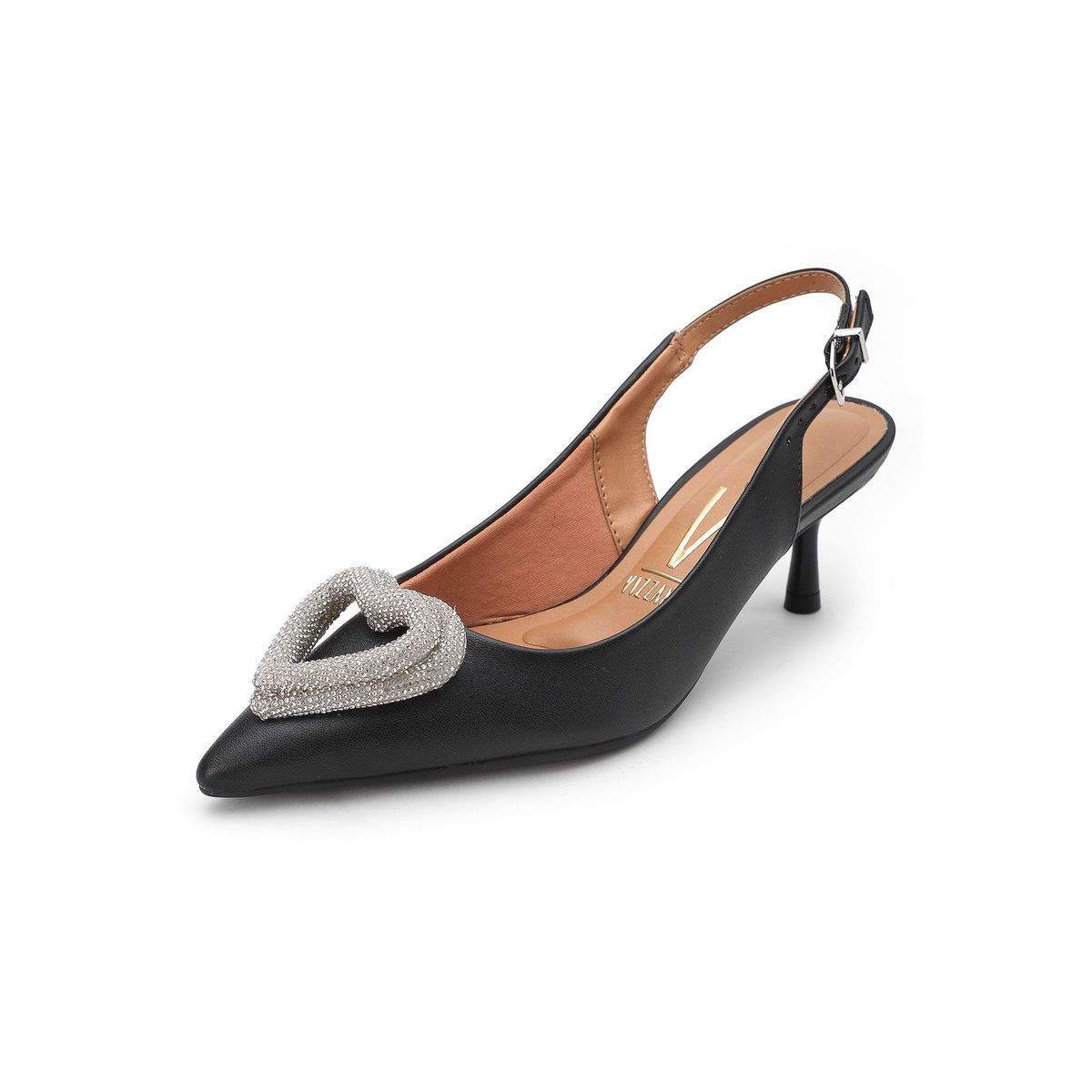 VIZZANO - Tacón Medio Negro-Plateado Vizzano